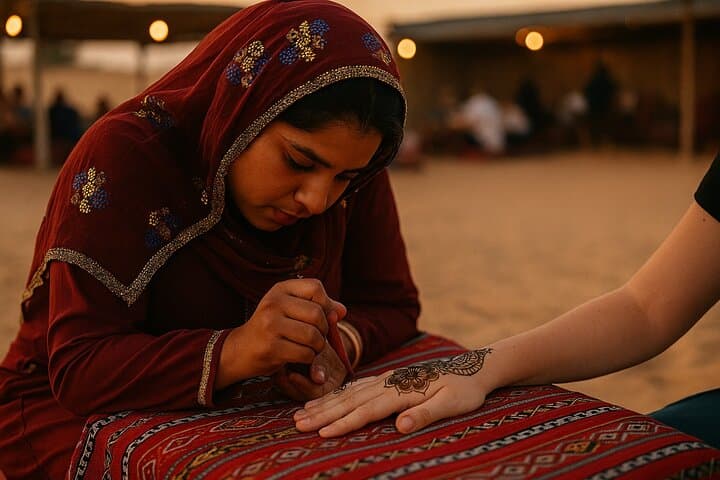 Desert safari with dune bashing, camel ride, and BBQ in Dubai — Adventure things to do in Ajman