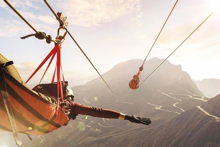 World's longest zip line at Jebel Jais — Adventure things to do in Ras Al Khaimah